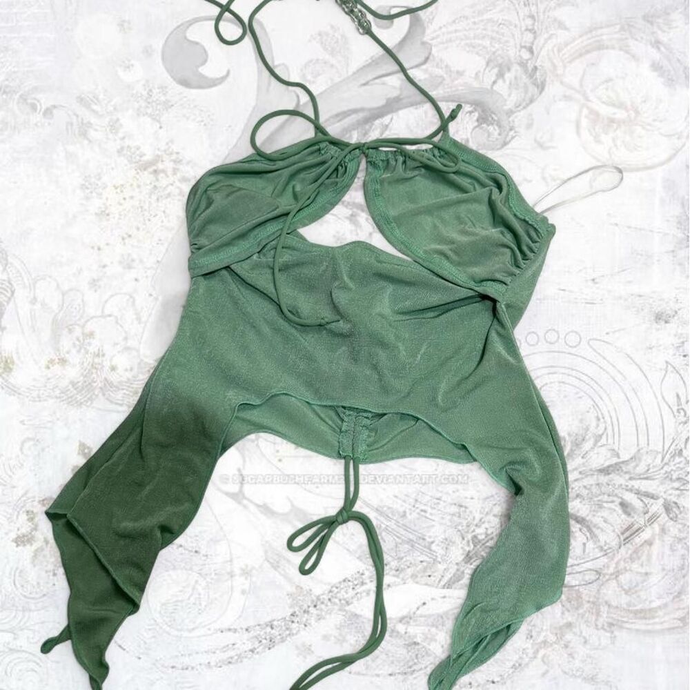 Shein Women's Green Crop-top